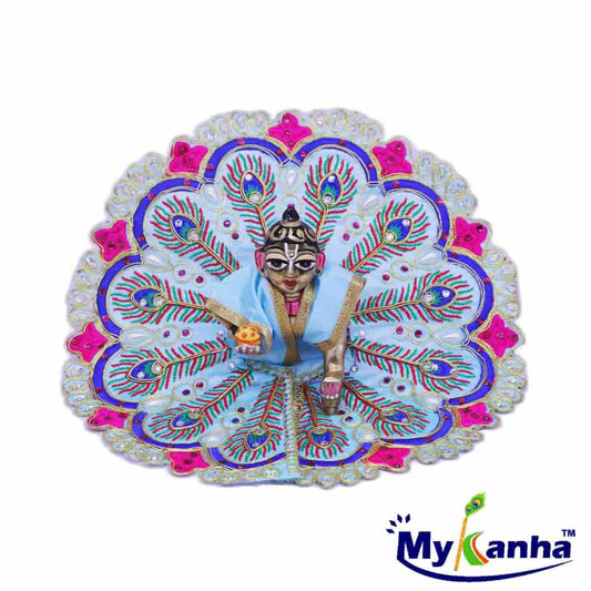 Beautiful Feather Design Dress for Laddu Gopal Ji (Blue)