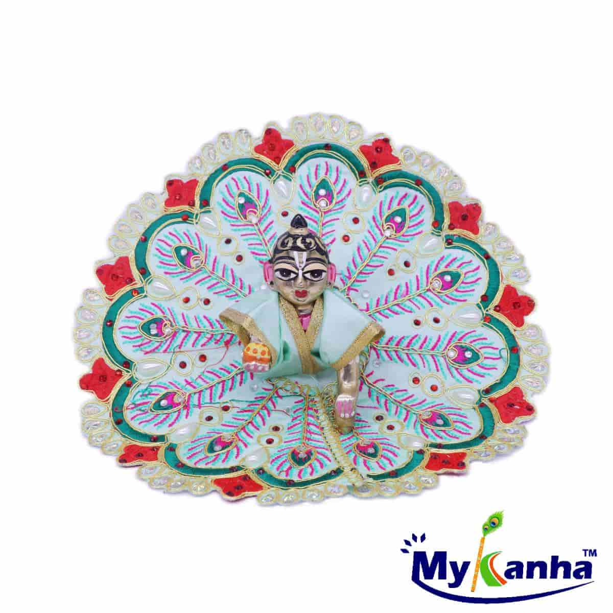 Beautiful Feather Design Dress for Laddu Gopal Ji (Green)