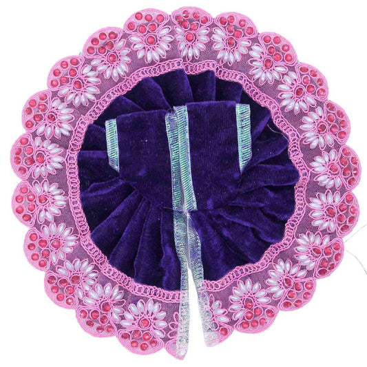 Stone Flower Design velvet dress laddu gopal ji ( purple )