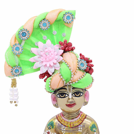 Green decorated and Designer pagdi for Laddu Gopal JI 