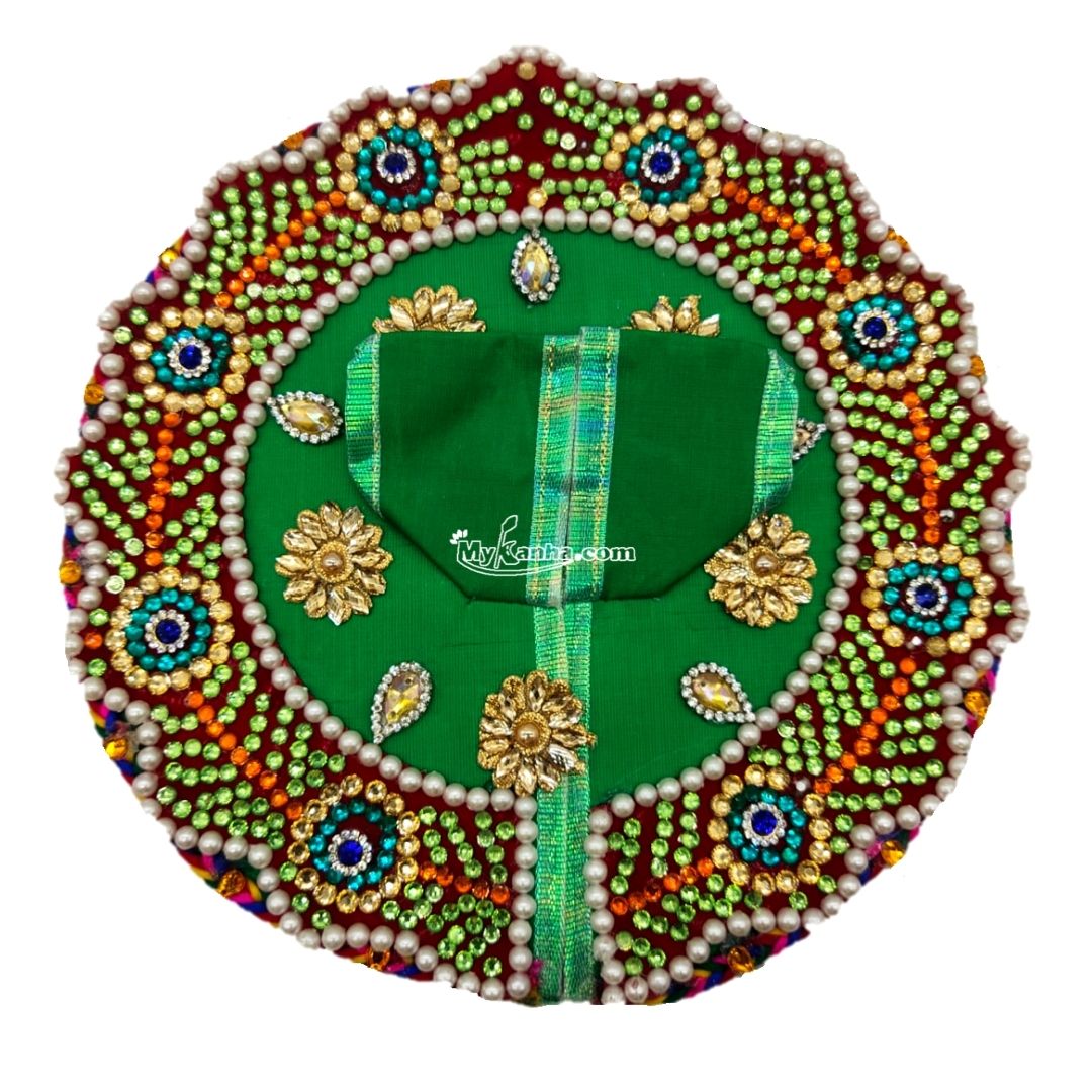 Decorative Heavy Work Special Green Dress for Bal Gopal