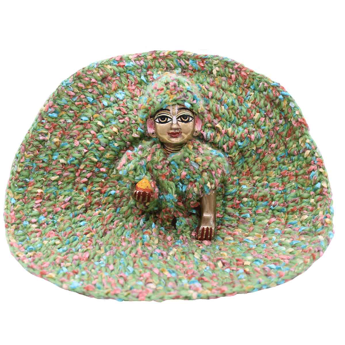 Multicolor green base Woollen dress For Laddu Gopal ji