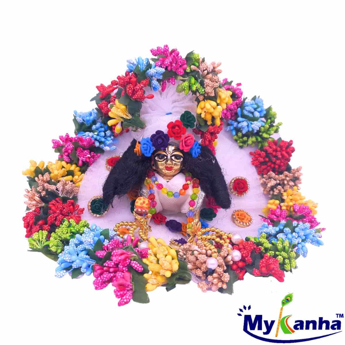 Multicolour Flower Decorated Dress for Laddu Gopal Ji