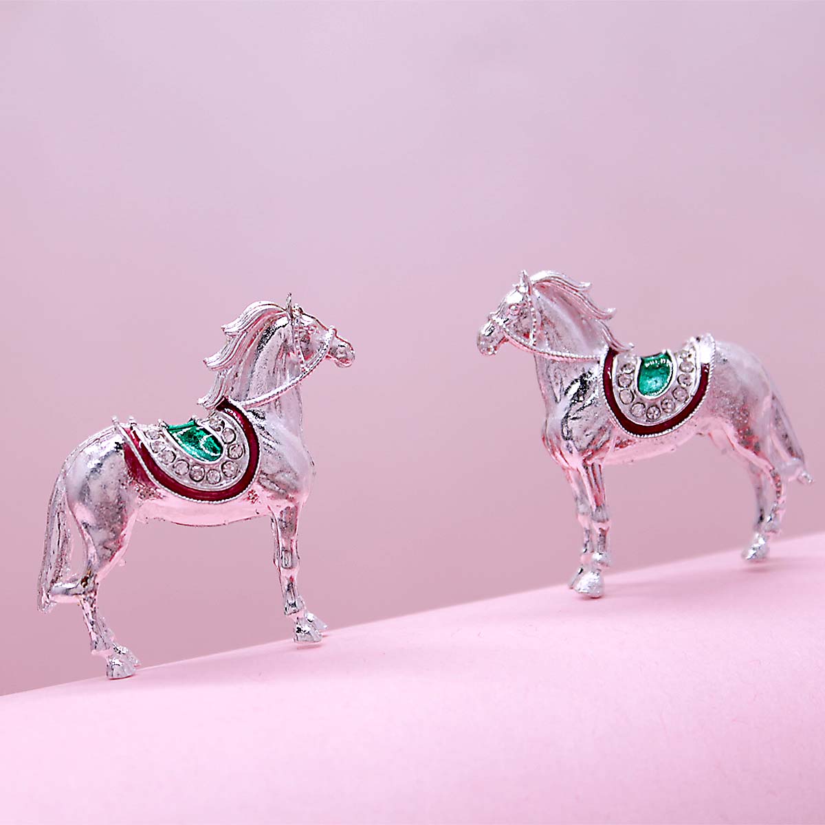 Decorated Pair of Horse Toy for Decoration