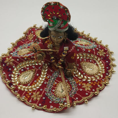 Kanha Ji- Bhandej Dress With Full Embroidery