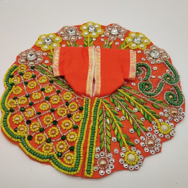 Designer Heavy Poshak With Colourfull Pearl Decoration