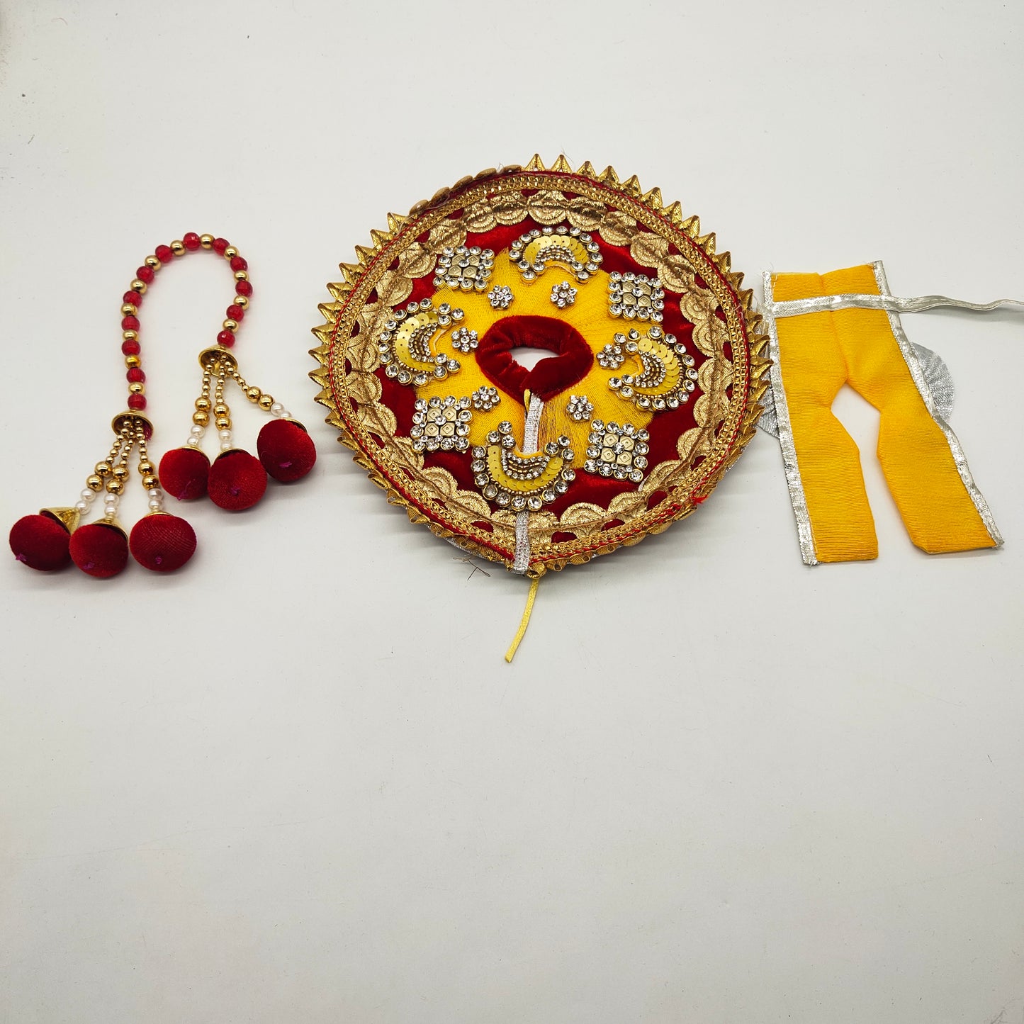 Golden Color Beautiful Laddu Gopal Ji Dress Only 4 Number