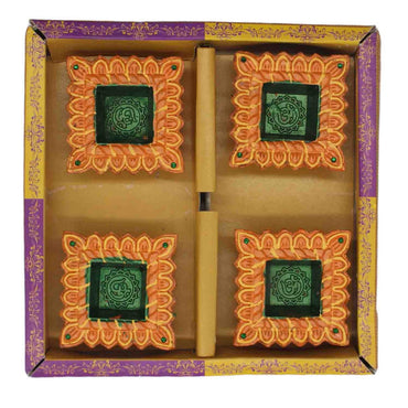 Beautiful Yellow Diya For Home/Temple/Pooja Decoration (Set of 4)