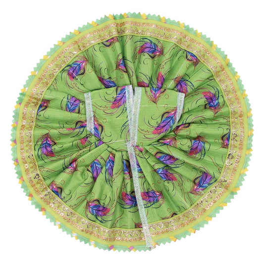 Feather printed green Dress for Kanha ji
