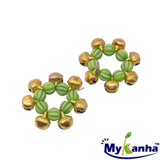 Kharbuja beads payal for Idols (Green)