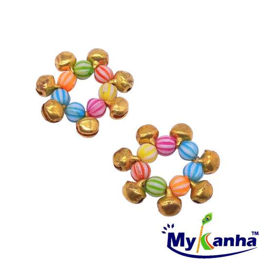 Kharbuja beads payal for Idols (Multicolor)