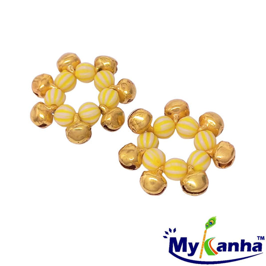 Kharbuja beads payal for Idols (Yellow)
