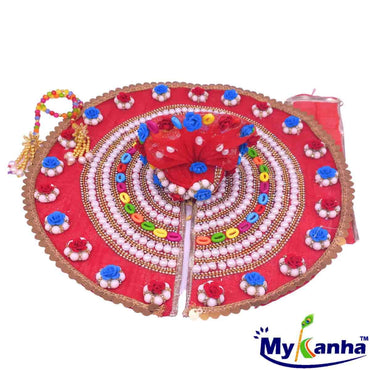 Beads Decorated Beautiful Red Dress for Laddu Gopal Ji