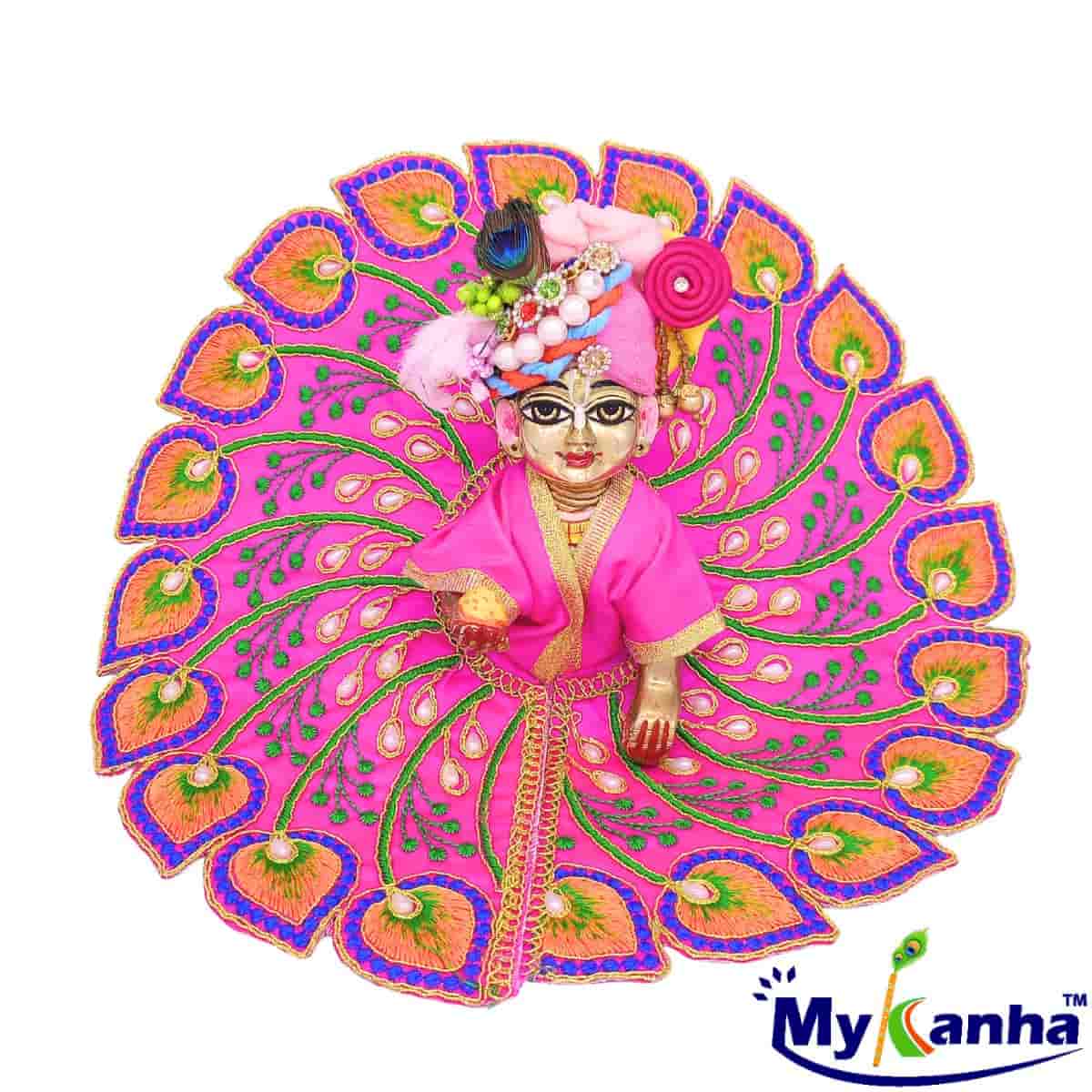 Beautiful Pan Leaf Pattern Summer Dress for Laddu Gopal Ji (Pink)