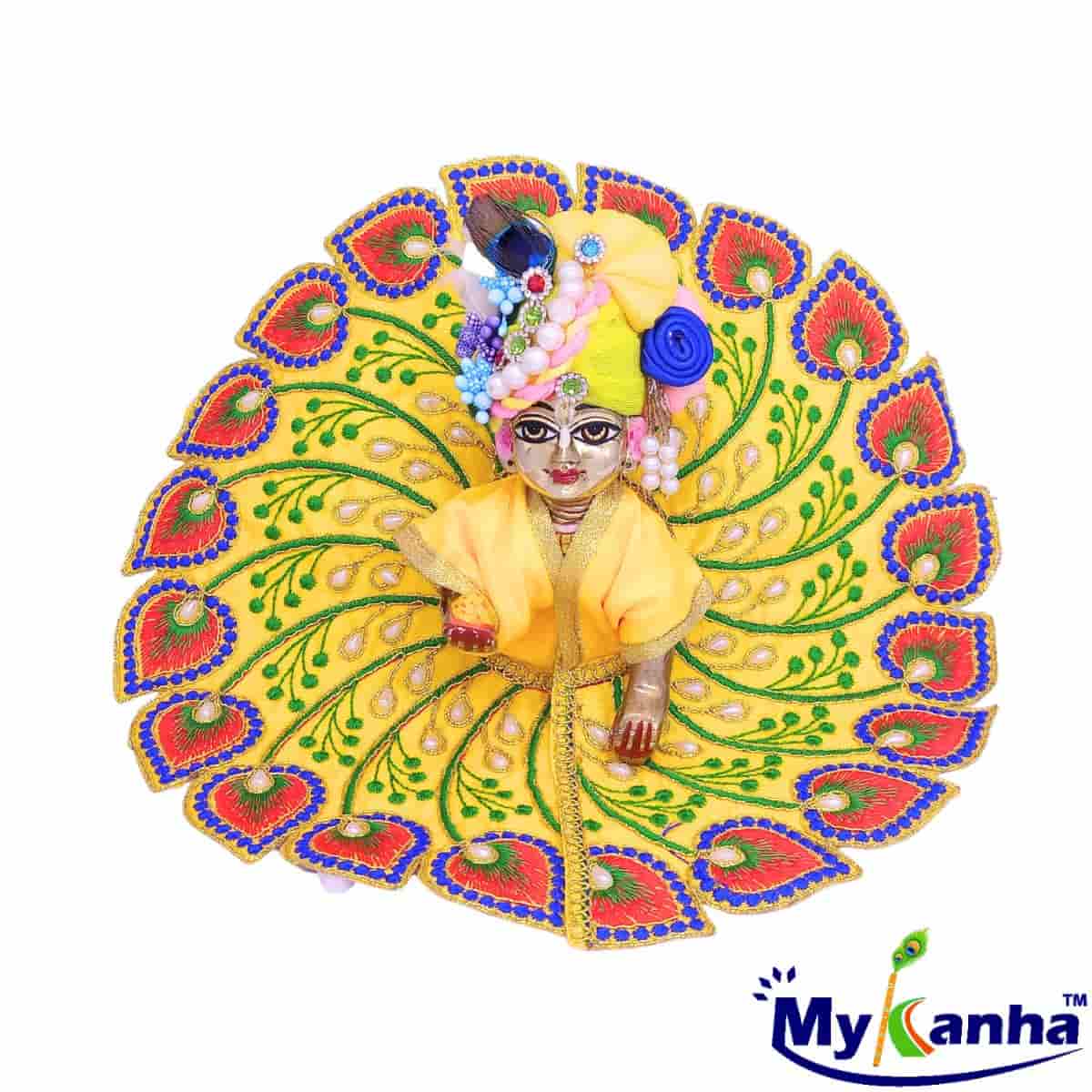 Beautiful Pan Leaf Pattern Summer Dress for Laddu Gopal Ji (Yellow)