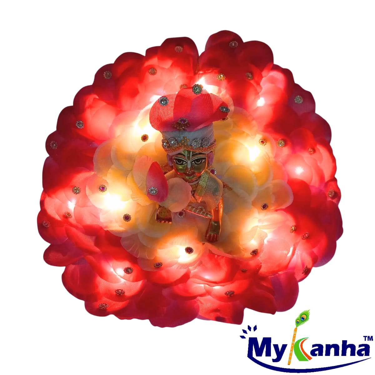 Leaf design dress with light for Laddu Gopal Ji