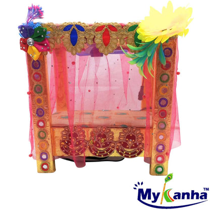 Net bed with Light and Fan for Laddu Gopal Ji