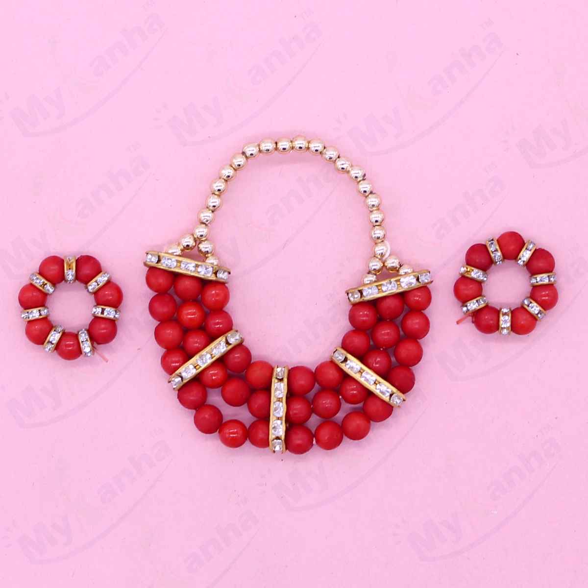 Beads and Stone decorated Haar with Kangan