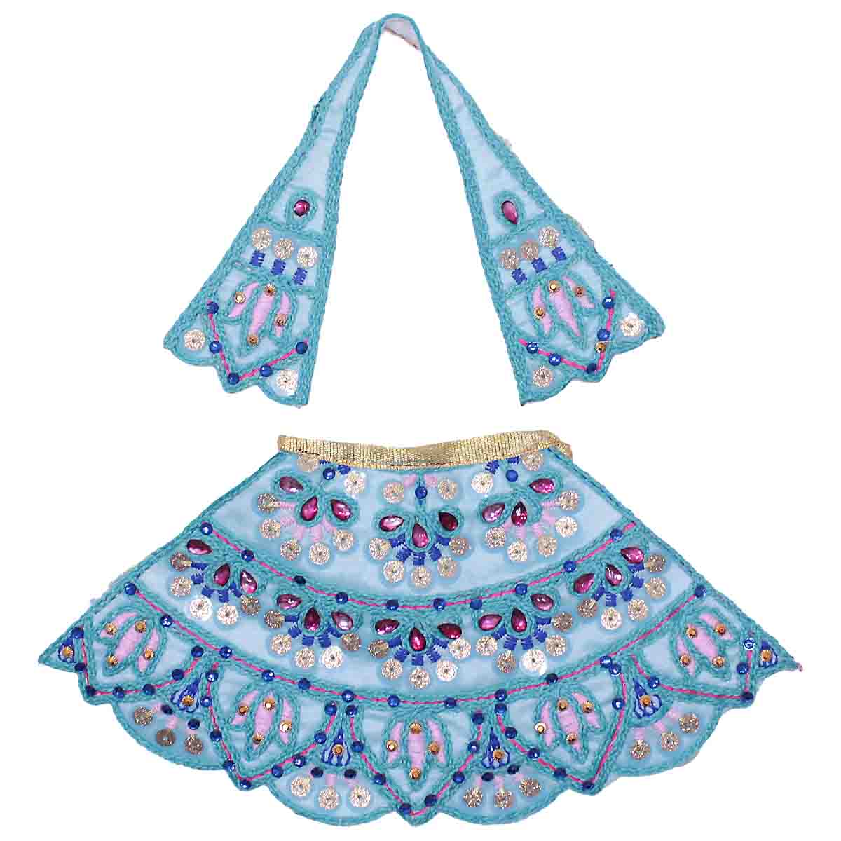 Buy Lehenga Patka dress for Mata Rani (Blue) at best price – MyKanha.com