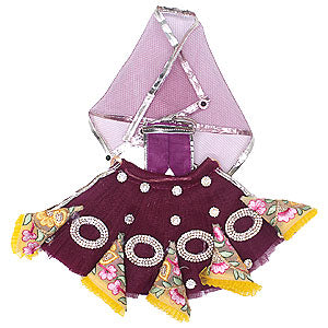 Beautiful Stone Decorated Purple Dress for Mata Rani ji