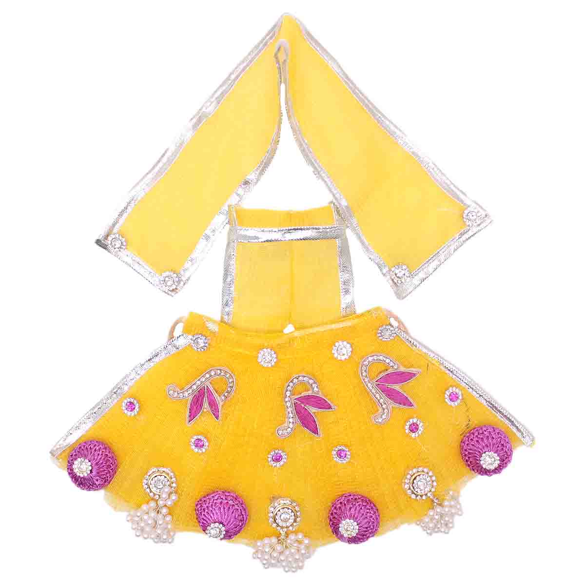 Mata rani Lehenga Patka Dress (Yellow)