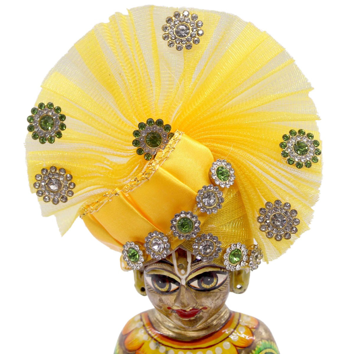 Stone Decorated Yellow Pagdi For Laddu Gopal