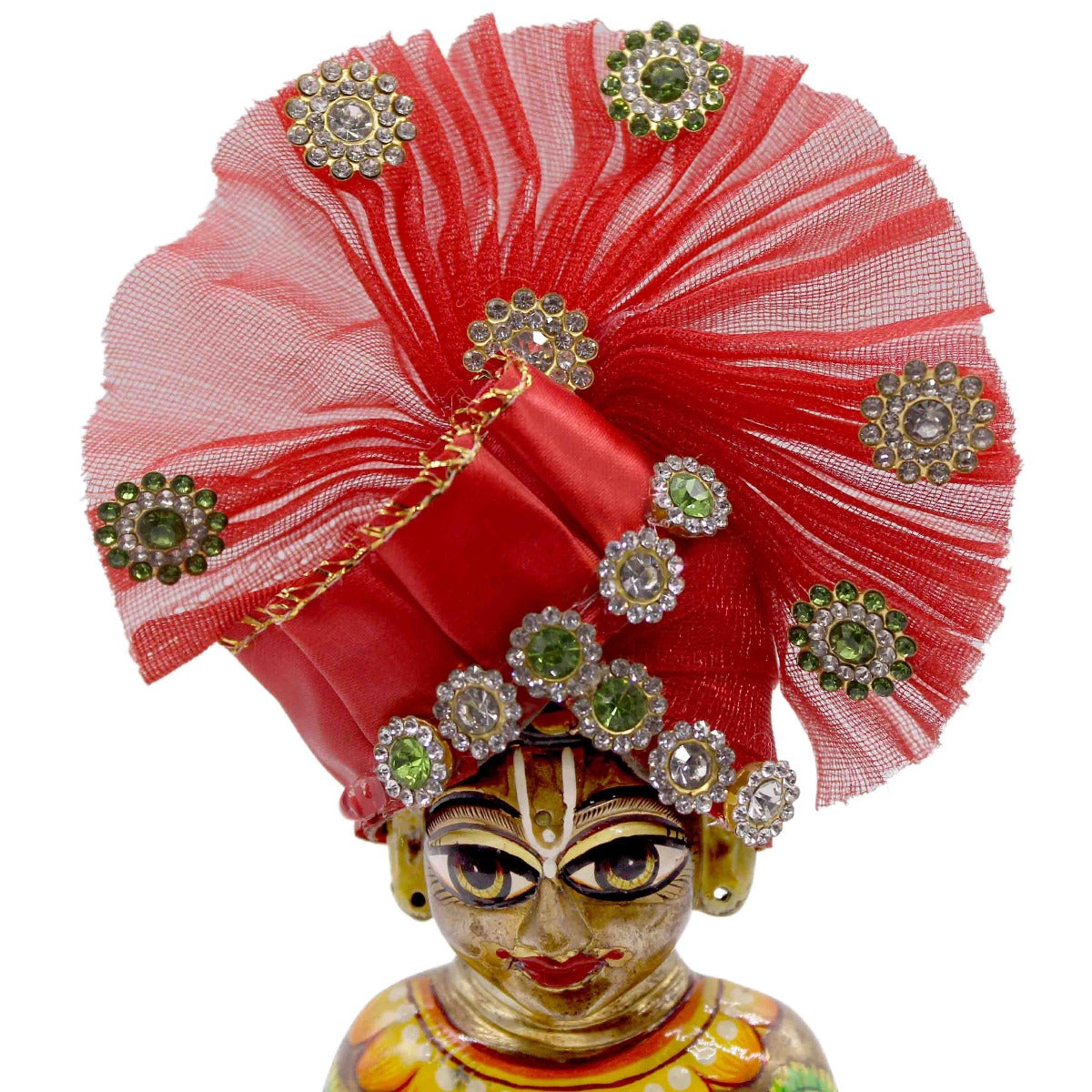 Stone Decorated Red Pagdi For Laddu Gopal