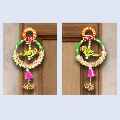 Parrot decorated shubh Labh hanging for festive decoration