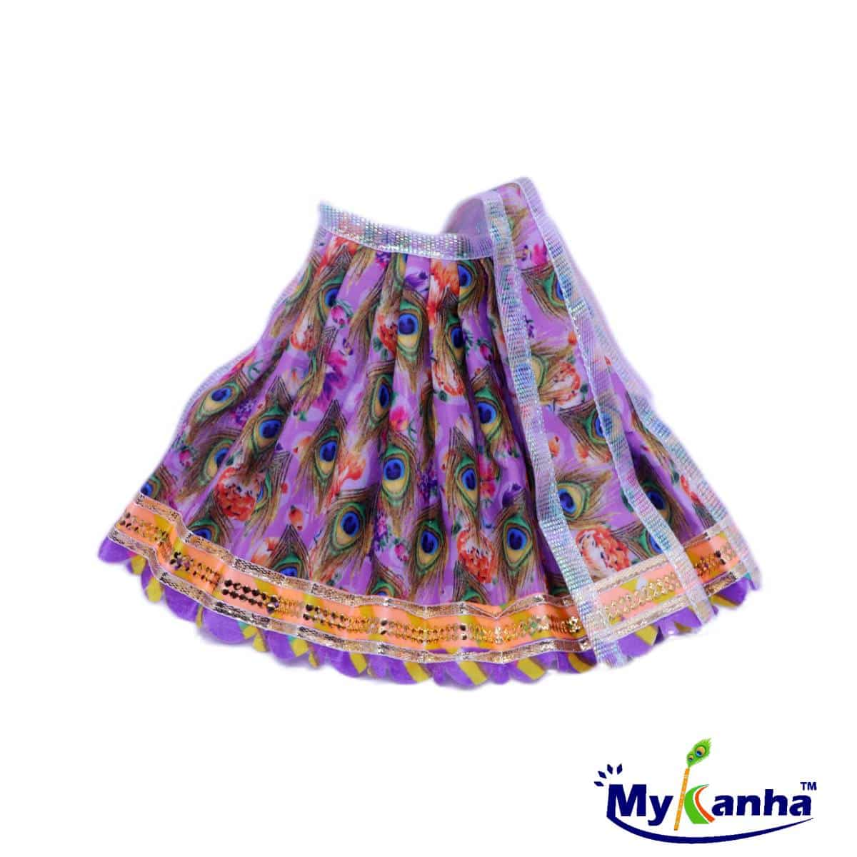 Feather Pattern Lehnga Patka Dress for Mata Rani