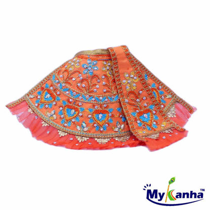 Decorated Lehenga Patka Dress for Mata Rani (multicolor)