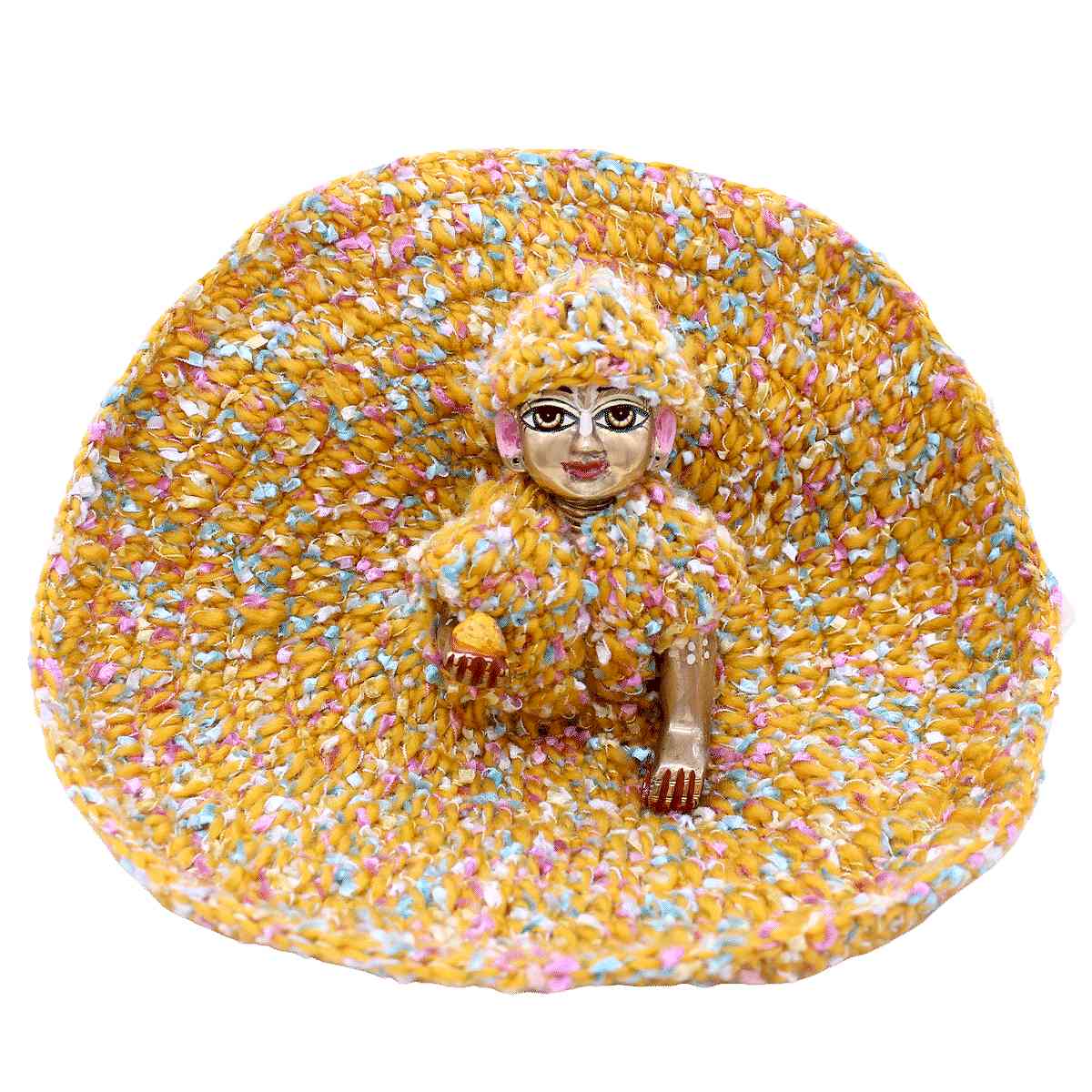 Multicolor Yellow Woollen dress For Laddu Gopal ji