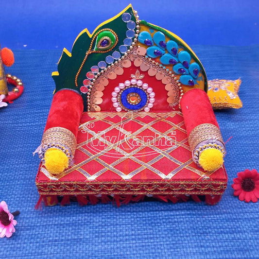 Peacock feather design Singhasan for Kanha JI