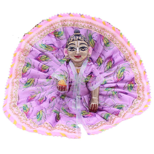 Feather printed pink Dress for Kanha ji