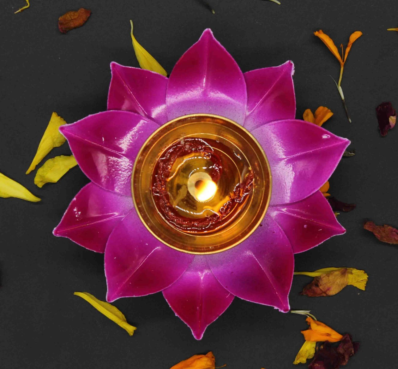 Flower shape Pink Diya For Home/Temple Decoration