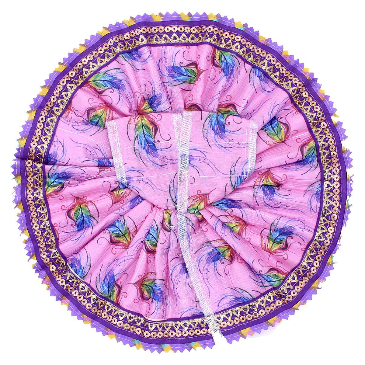 Feather printed purple Dress for Kanha ji