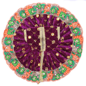 Flower border decorated velvet dress for kanha ji (Yellow)