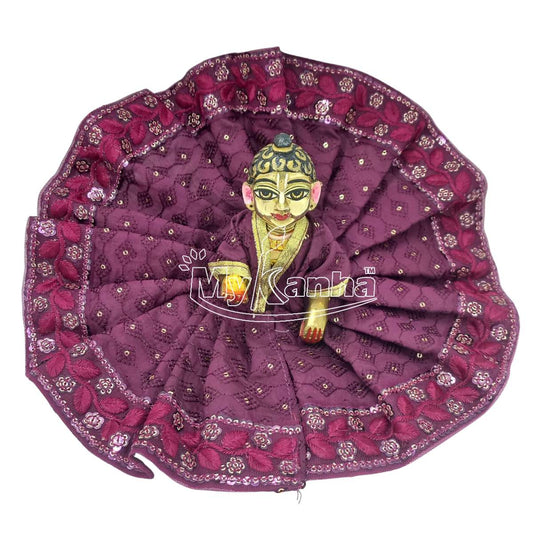 Heavy lace decorated purple voilet dress for Laddu Gopal JI