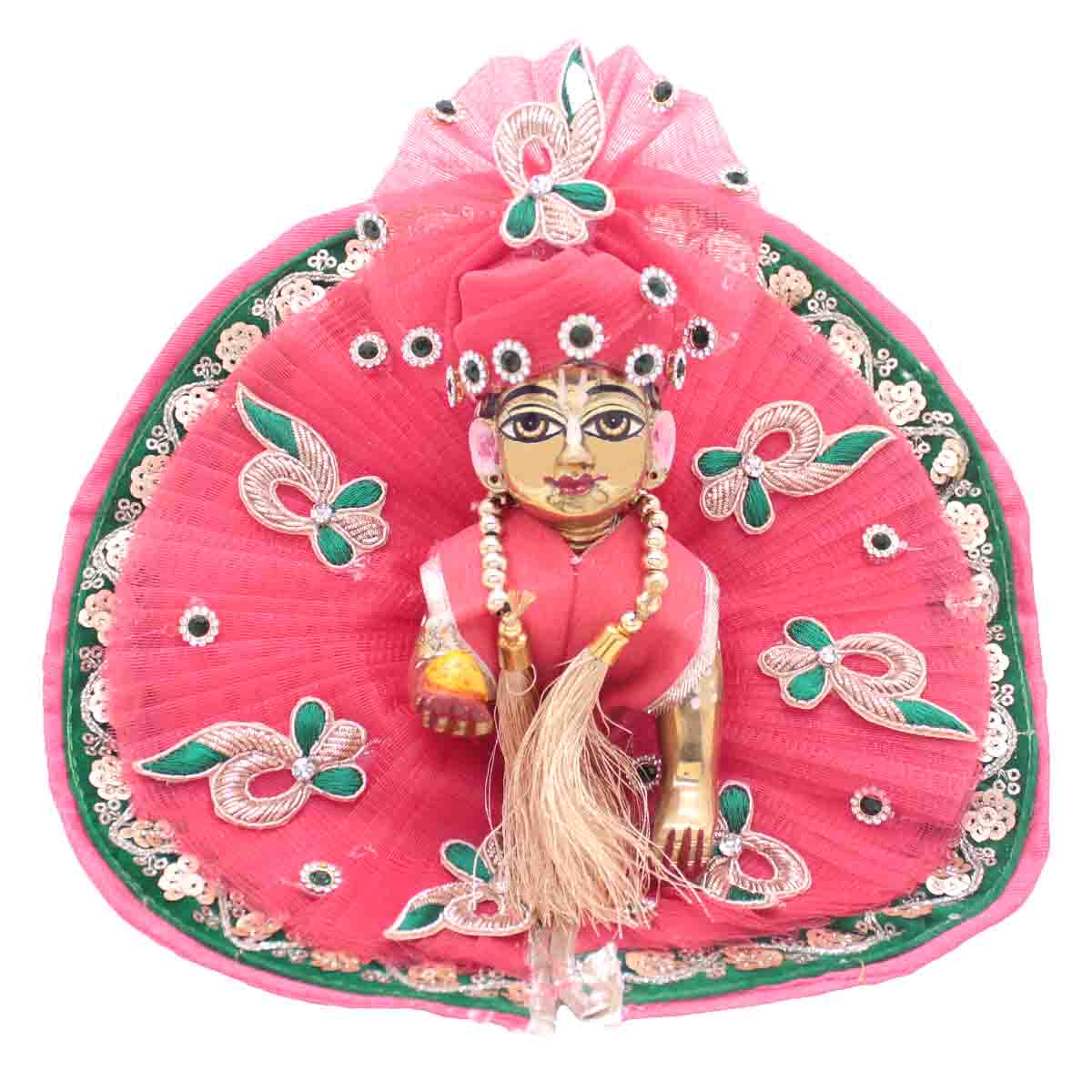 Laddu Gopal ji decorated dress - Red (Full set)