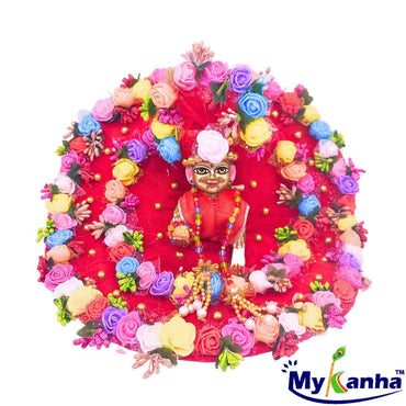Heavy Decorated Flower Dress for Laddu Gopal Ji (Red)