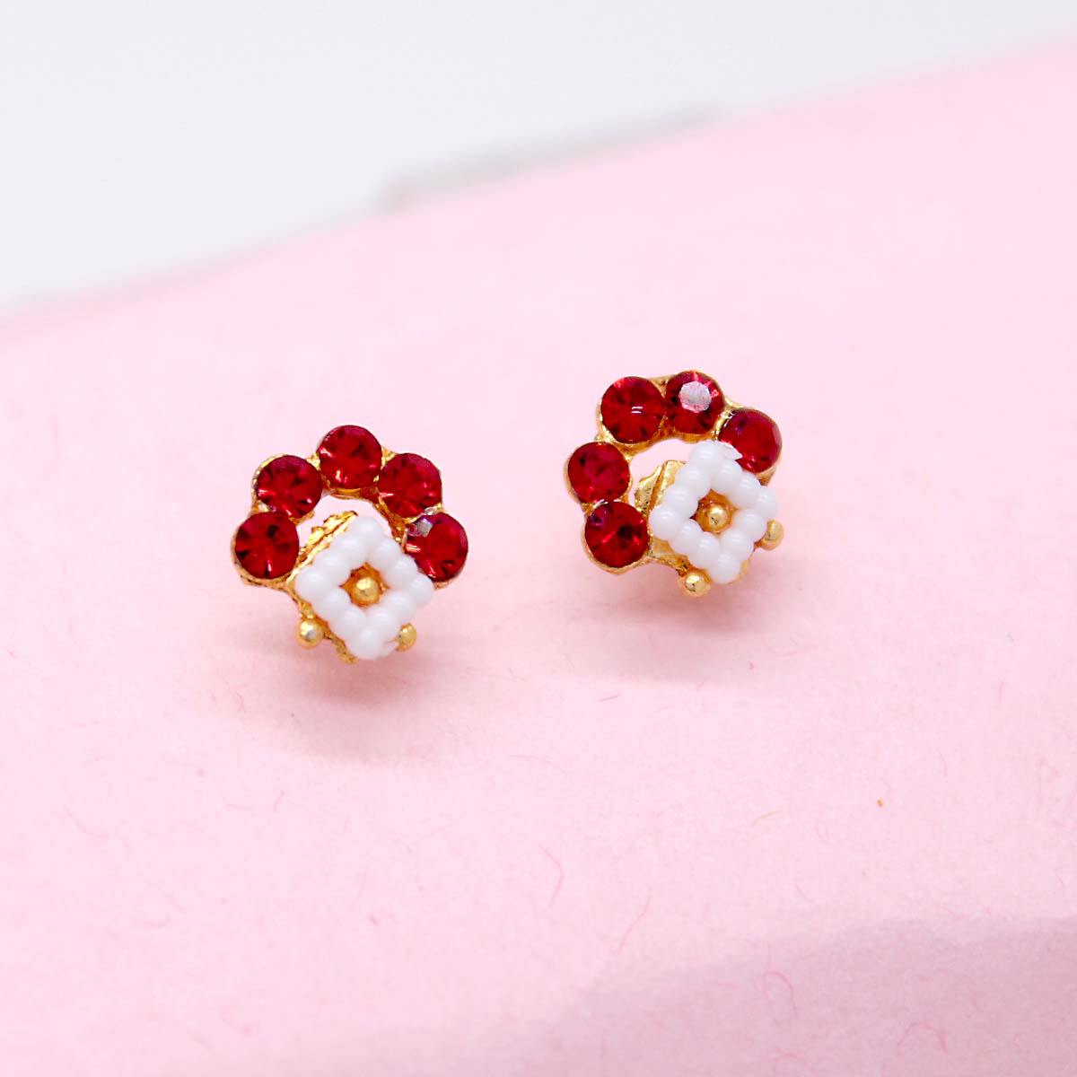 Designer Red Colour Earings For Idols 