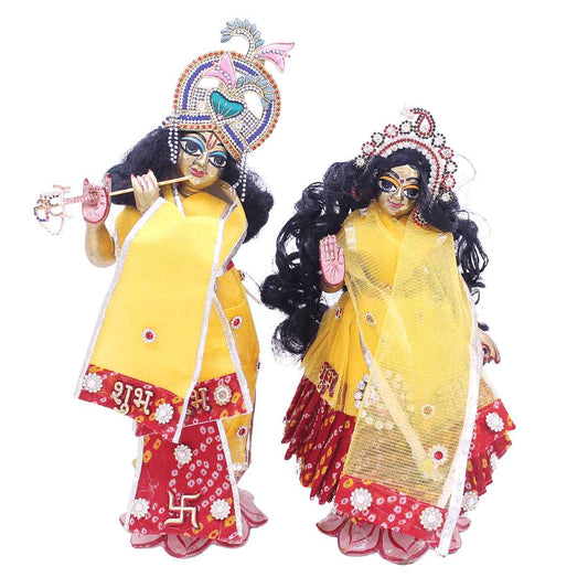 MyKanha Shubh Labh decorated dress for Radha Krishna