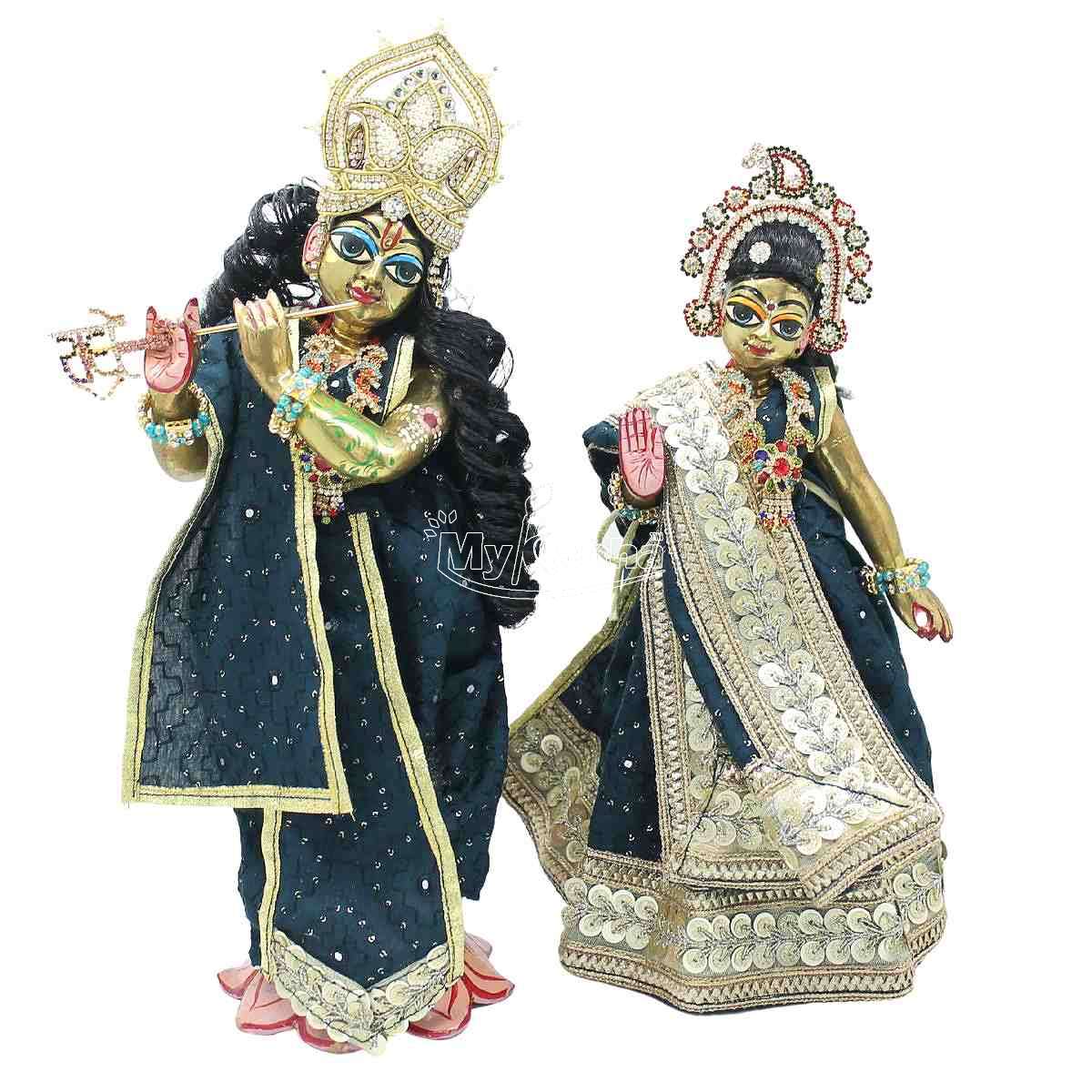 Radha and Krishna Statue Marble ISKCON Deities-pair of Krishna Radha Idol  With Clothes-radha Krishna Moorti for Home Mandir & Office - Etsy