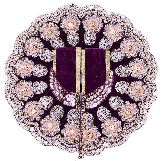 heavy flower decorated laddu gopal ji velvet dress ( purple )