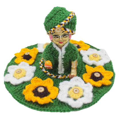 Flower and Stone decorated woollen dress for Laddu Gopal JI