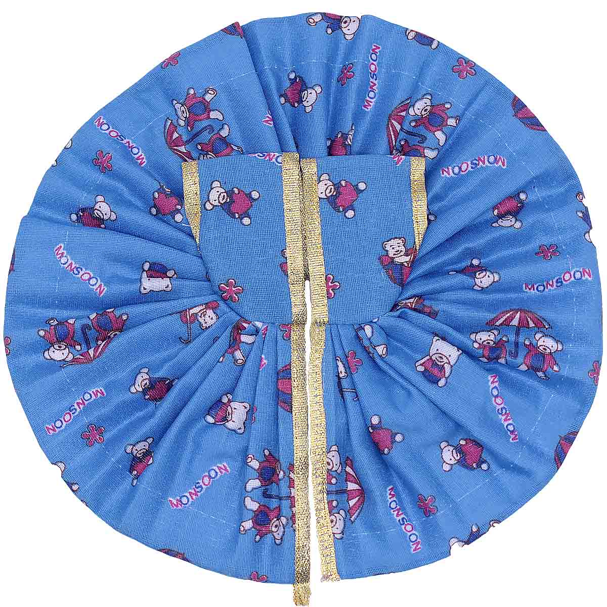 Toy Printed Blue Cotton Dresses Laddu Gopal