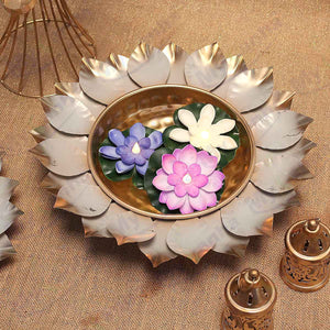 White Leaf Design urli for festive decoration