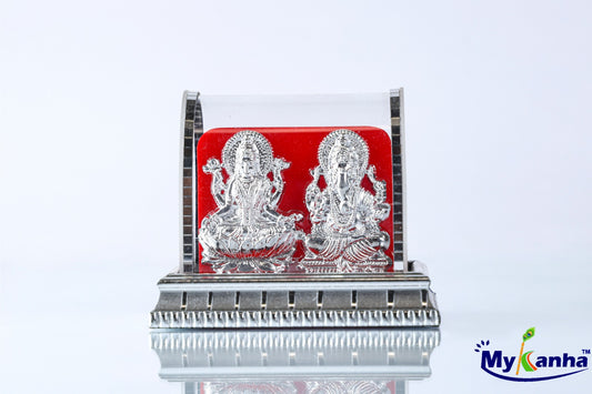 Silver Plated Decorative Laxmi Ganesh Idol for Pooja/Mandir/Home/Car