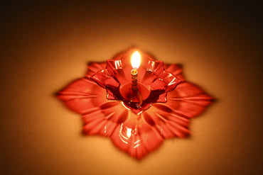 Reflected Shadow Floating Transparent Diya Reusable Oil Lamps (Pack of 3)