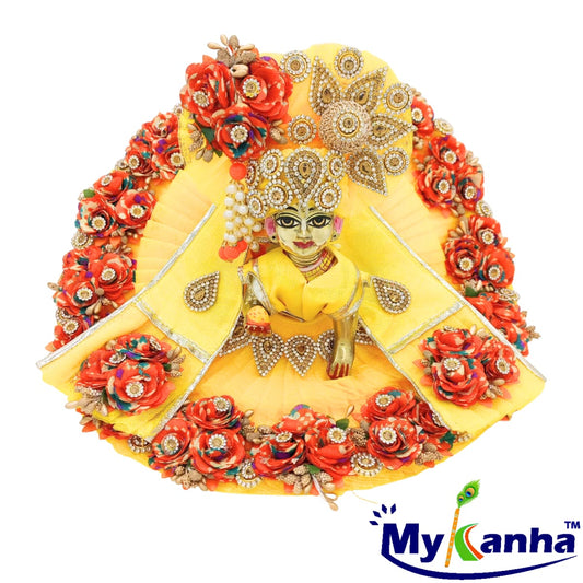 Flower decorated dress with heavy Pagdi for Thakur ji