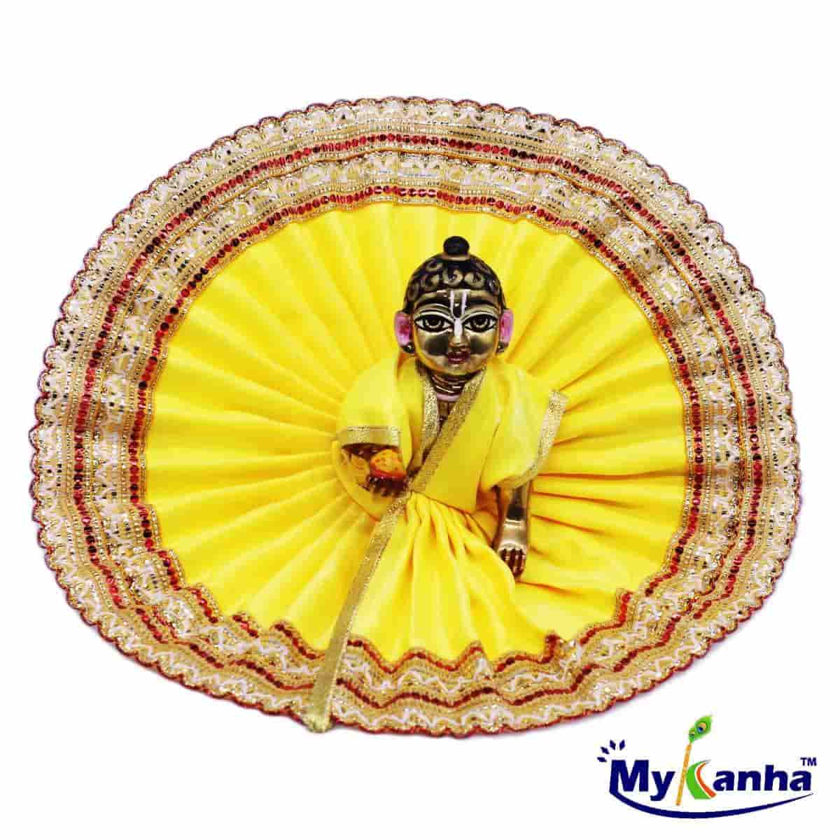 Yellow Lace Decorated Dress for Laddu Gopal 